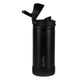 Termo botella térmica de acero inoxidable negra Buffer para agua de 550ml con tapa a presión, vista lateral.